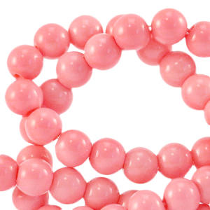 Opaque glass beads 4mm sweet fruit dove pink, 40 pieces